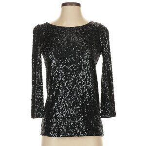 J Crew Factory Black Long Sleeved Sequined Shirt Size Small New with Tags